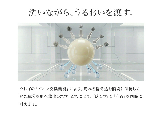 洗いながら、うるおいを渡す。