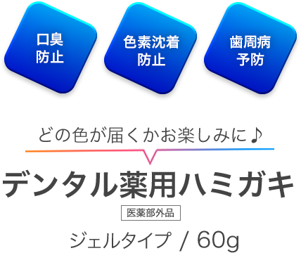 どの色が届くかお楽しみに♪デンタル薬用ハミガキジェルタイプ / 60g